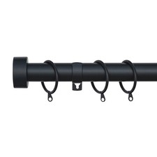 Stud End Extendable Metal Curtain Pole 25/28mm with Rings & Fittings