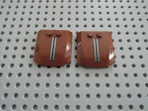 Lego 2 x Auto Dach Motorhaube 45677pb062    4x4x2/3   rotbraun Sticker  7753