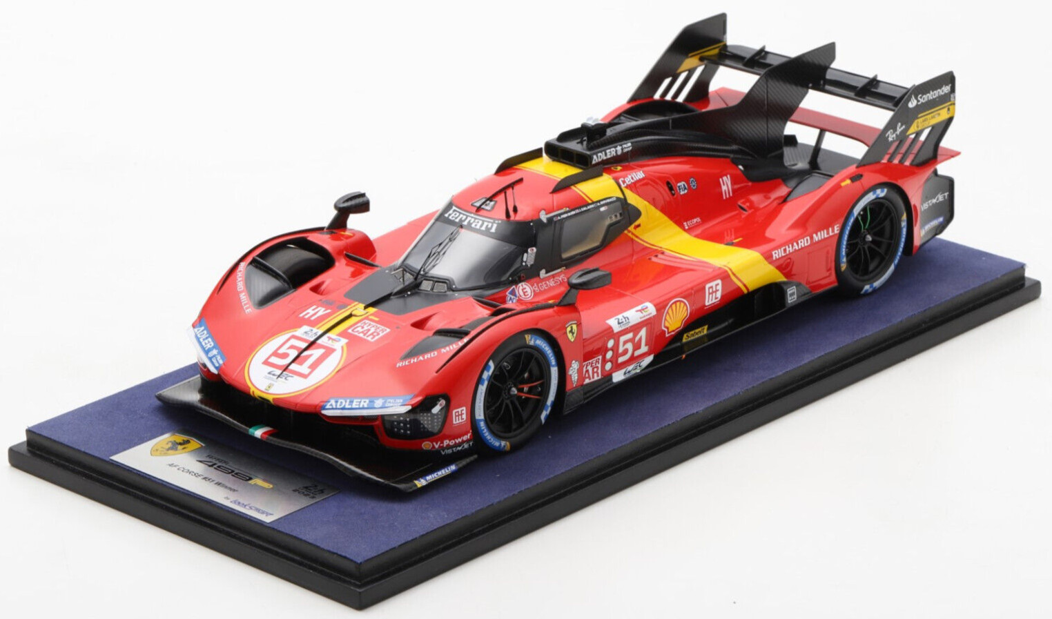 Шикарный автомобиль Ferrari 499P #51 - 2023, 24 часа Ле-Мана, в масштабе 1:18, изготовленный на заказ, LS18LM035
