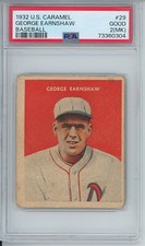 1932 U.S. Caramel #29 GEORGE EARNSHAW PSA 2 Philadelphia Athletics