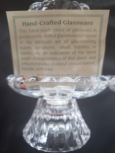 Juego de dos votivos de cristal claro de fiesta vintage con soporte - Imagen 7 de 9