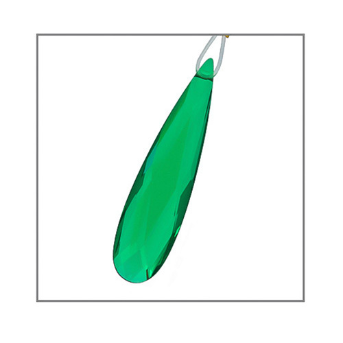 Synthetic Nano Emerald Flat Pear Biolette Bead 7x28mm #93004 - Picture 1 of 1