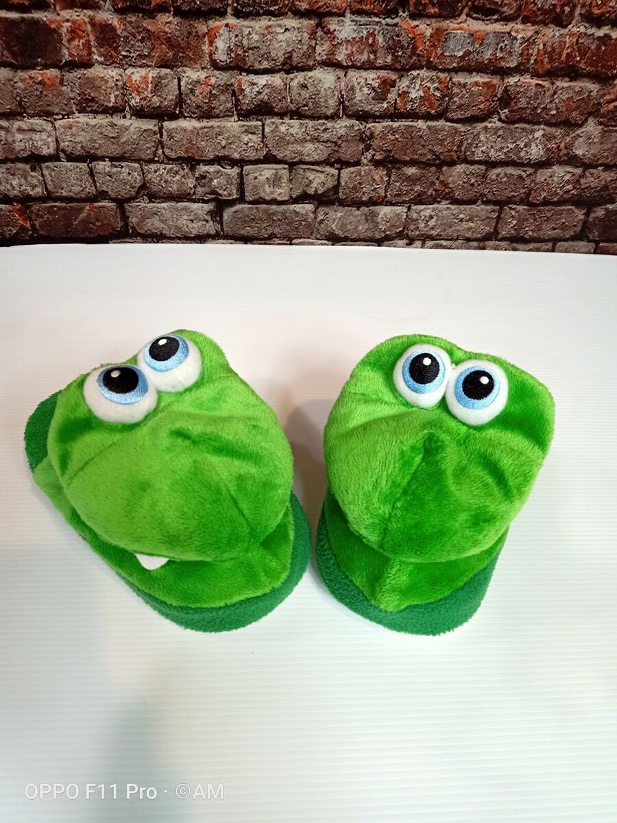 Silly Slippeez Kids Slippers Boys Crocodile Green Preowned Size Small