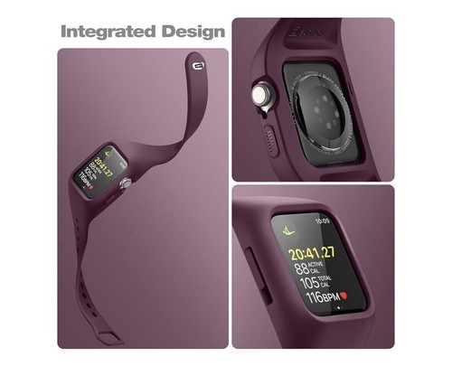 Case Strap Band Compatible with Apple Watch Strap 41mm 40mm, Soft Silicone - Picture 2 of 4