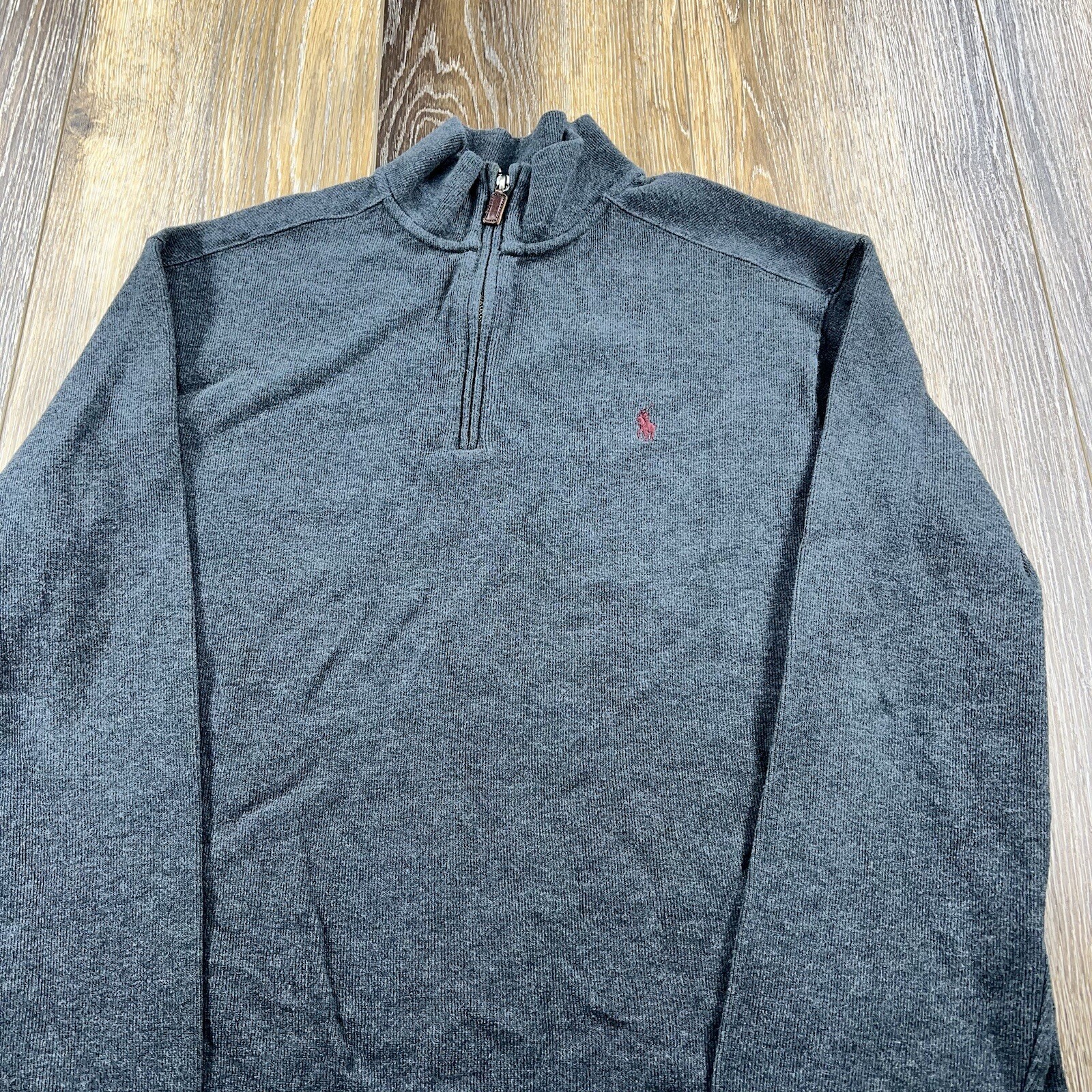 Felpa vintage polo Ralph Lauren uomo XL grigio ricamato logo pony maglione