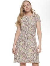 Nine West Snakeskin Print Bodycon Ruched Dress Size Large