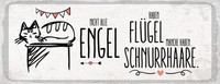 Holzschild 10X27 Cm Engel FlüGel Schnurrhaare Deko Geschenk Schild