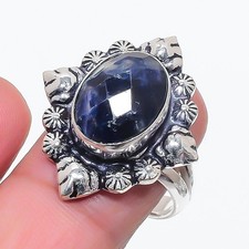Blue Sodalite Gemstone 925 Sterling Silver Jewelry All Size Ring For Gift