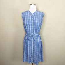 Ann Taylor LOFT Plaid Shirt Dress Size Medium Women's Sleeveless Belted