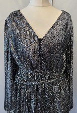 River island Silver sequin sparkly evening party mini dress/Tunic size 12