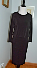 ZARA BASIC BLACK LONG SLEEVES OPEN BACK DRESS WOMEN SZ S *EUC*