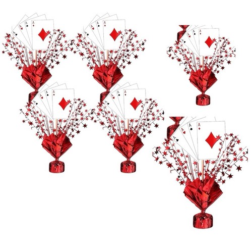 6 Pack Poker Metallic Foil Spray Centerpiece Star Table Decoration Burst Table