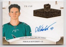 2020-21 UD The Cup Rookie Class Gold Autograph Nikolai Knyzhov Rookie Auto /50