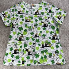 PEANUTS LUCKY 100 cotton Medical Scrub Top Size M