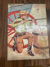 1960's E.E. FAIRCHILD CORP - COVERED WAGON" COWBOY PUZZLE