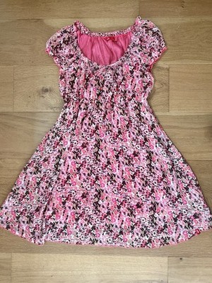 EDC Esprit VTG Y2K Dress EU 6 / US 2 Ditsy Floral Pink Babydoll Cap Sleeve EUC