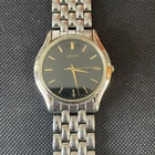 Vintage Seiko V701-7A29 R1 Black Dial Watch Runs New Battery