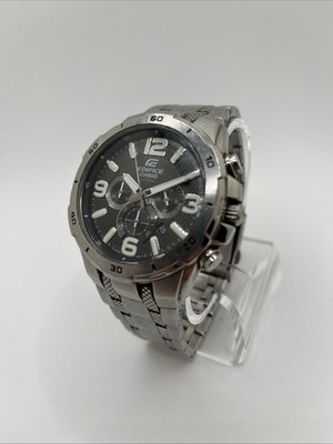 Casio Men's Edifice EFR538D-1A Stainless Steel Band Black XL Dial Watch