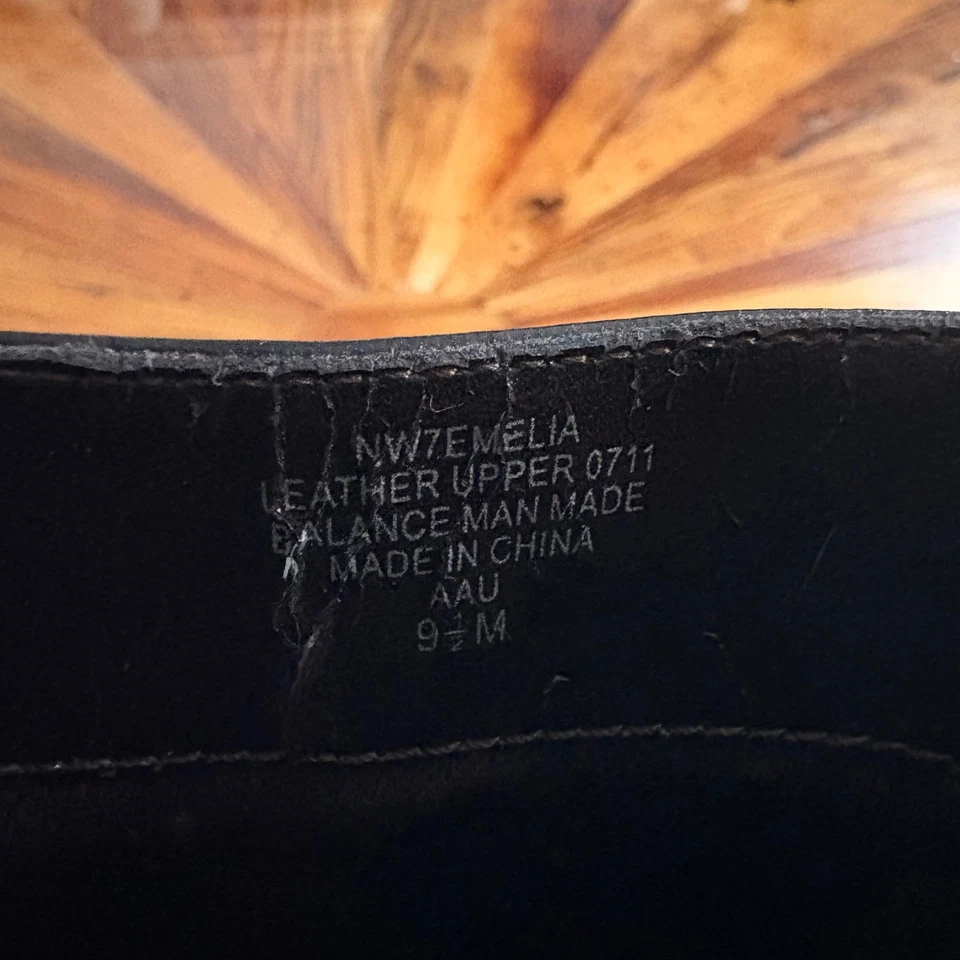 Botines Nine West Emelia de cuero negro punta cuadrada tacón hebilla 9,5 M Foto 4 de 4