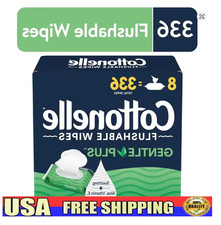 Gentle Plus Flushable Wet Wipes 8-Pack Aloe Vitamin E Chamomile Adult