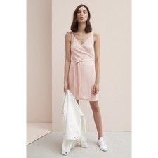 Everlane Japanese GoWeave Pink Wrap Mini Dress Size 4 Casual Minimalist Classic
