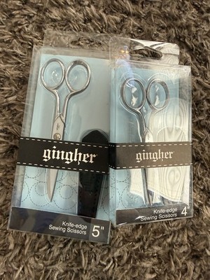 Set Of 2 Gingher Scissors 4 and 5 inch no tin 