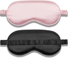 Sleep Mask 2 Pack, Soft Blackout Eye Mask for Women Men, Eye Sleep Shade Cover f