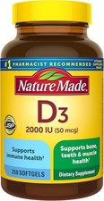  Pack of 2 Nature Made Vitamin D3 2000 IU 50 mcg , Vitamin D Supplement