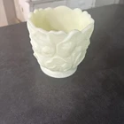Vintage 1930s Fenton Custard Glass Uranium Vaseline Poppy Vase