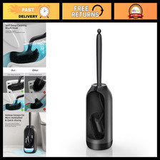 Toilet Bowl Brush Holder Set - Deep Cleaning Scrubber with Curved Bristles Cad