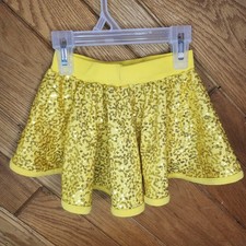 Weissman XSSC Little Girl Yellow And Gold Sequin Dancewear Skirt