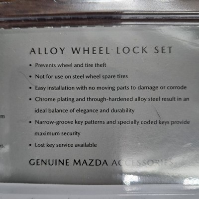 MAZDA Alloy LOCK Wheel SET Part #C9N2V9740 079493 BLACK With 17mm
