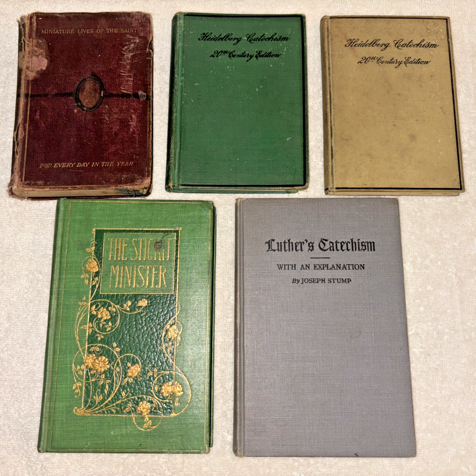 Collection Of 5 Early 20Th Century Religious Books: Catechism, Ministry, Saints.