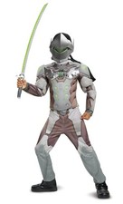 Disguise Overwatch Genji Jumpsuit, Hood  Mask Child Size M 7-8
