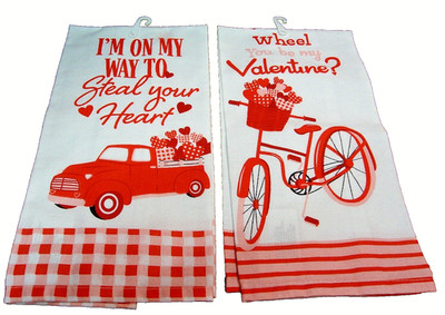 Valentine s Day 2pc 25x15 Hand Towels Anniversary Engagement FARMHOUSE Decor 967