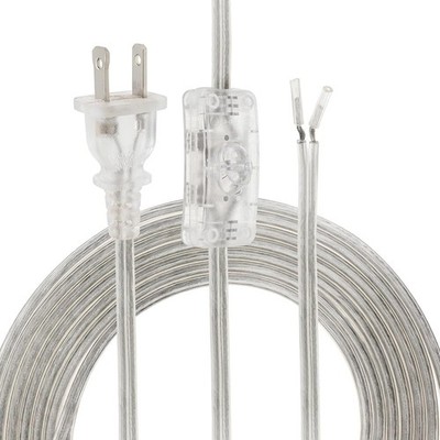 RTNLIT 6FT Clear Lamp Cord with On/Off Switch, Stripped Ends Ready | Transparent