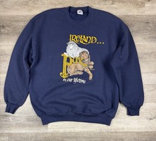 Vintage Pax Ireland Crewneck Sweater Men’s XL Navy Blue Made In USA 90s