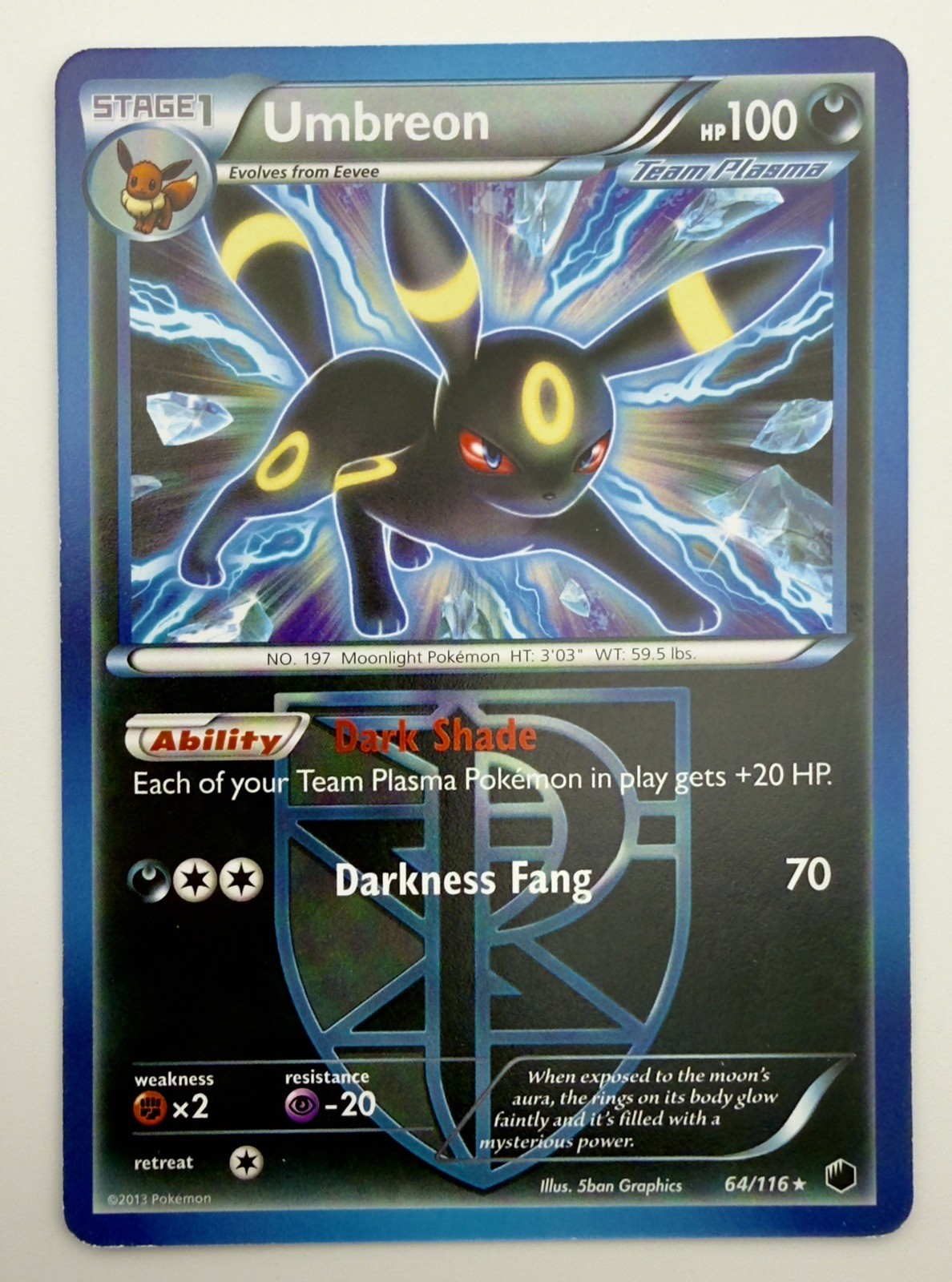 Pokemon Umbreon Plasma Freeze Non-Holo Card 64/116