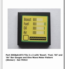 LEGO 3068pb1072 Black Tile 2x2 Boost Fuel  75913 F 14 T & Scuderia Ferrari Truck