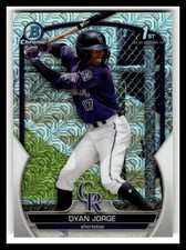 2023 Bowman Chrome #BCP-22 Dyan Jorge Chrome Prospects Mojo Refractors