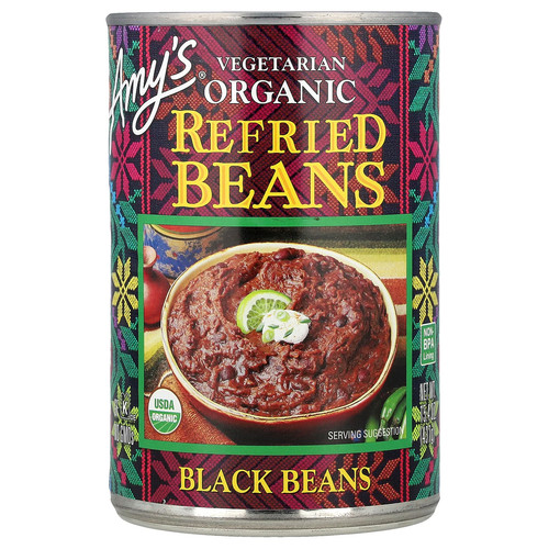 Organic Vegetarian Refried Beans, Black Beans, 15.4 oz (437 g)