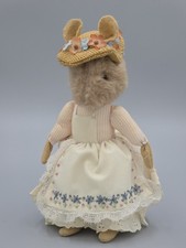 Vintage Beatrix Potter Eden Toys Lady Mouse 10 Plush Doll w/ Straw Hat Apron