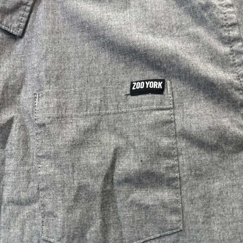 Camisa gris abotonada manga corta ZOO YORK Irrompible para niños XL 18/20 #286 Foto 2 de 4