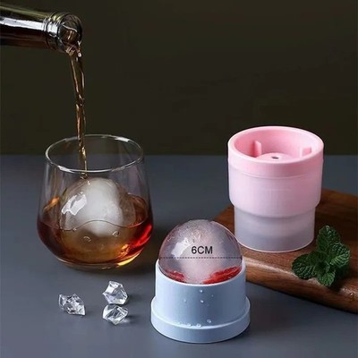 Silikon Eiskugel Maschine Form Wiederverwendbar 6cm Whisky Cocktail Eiskugel Tablett