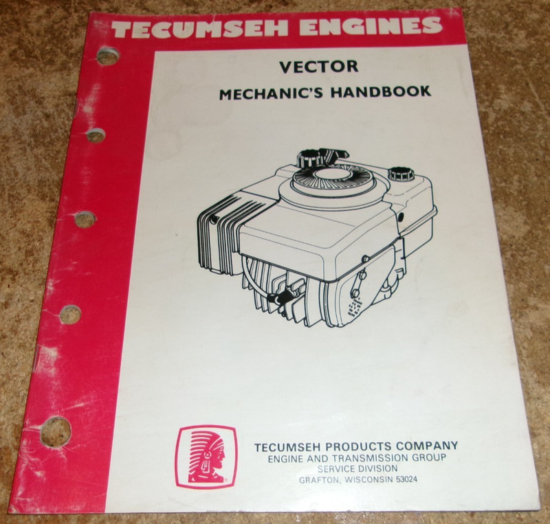 vintage tecumseh engines vector mechanics handbook in very good shape used