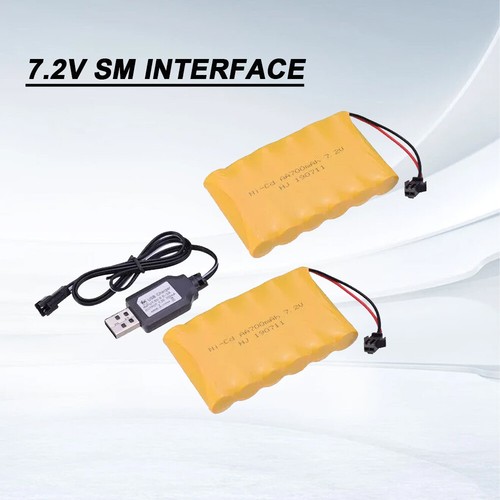 2X 7,2V 700mAh Ni-Cd AA Batterie Pack Wiederaufladbar Akku SM-2P Stecker RC CaTR - Bild 6 von 12
