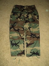 US MILITARY ISSUE WOODLAND CAMO BDU PANTS 50/50 NYLON COTTON USA NYCO LARGE REG