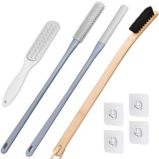 4 Pack Toe Cleaning Brush Set,Long Handle Bath Toe Brush Scrubber Bathroom fo...