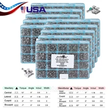 50set Dental Orthodontic MIM Monoblock Bracket Brace Mini Roth MBT.022 Hooks 345