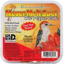 Pine Tree Farms Never Melt Suet Hot Pepper Bird Food (Pack of 12)